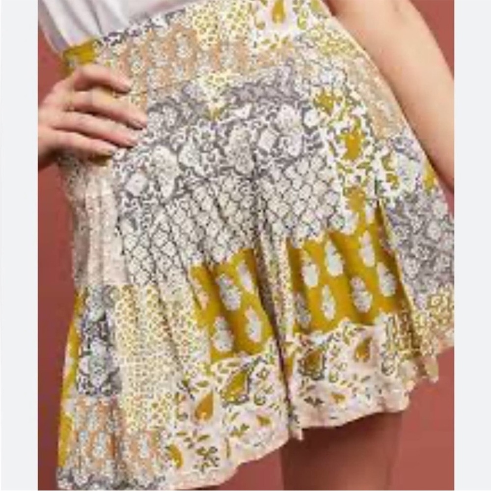 Anthropologie Maeve mixed pattern high waisted shorts